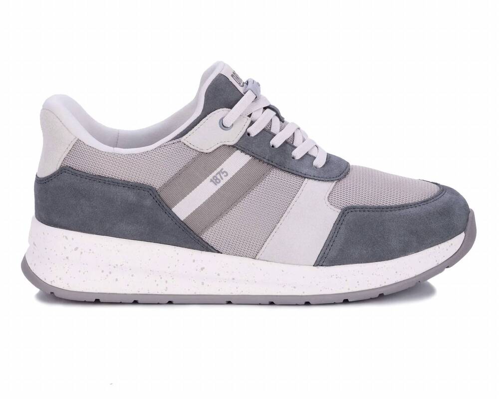 NEW DREW men's connor sneakers in grey suede combo